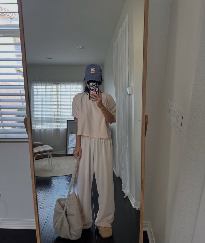 Via - Korean Women Fashion - #womensfashion - Velore Top Bottom Set - 5