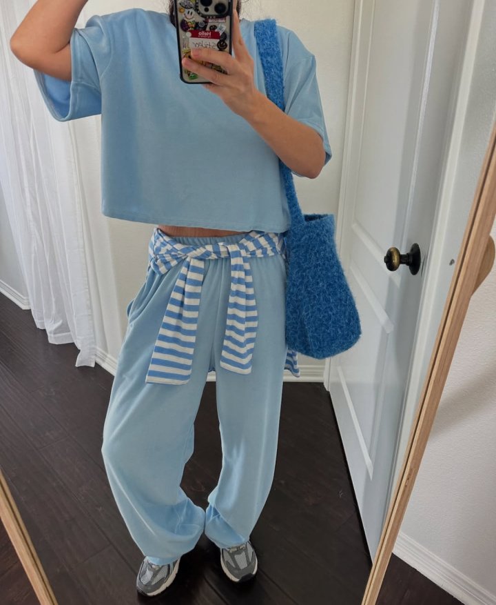 Via - Korean Women Fashion - #womensfashion - Velore Top Bottom Set - 6