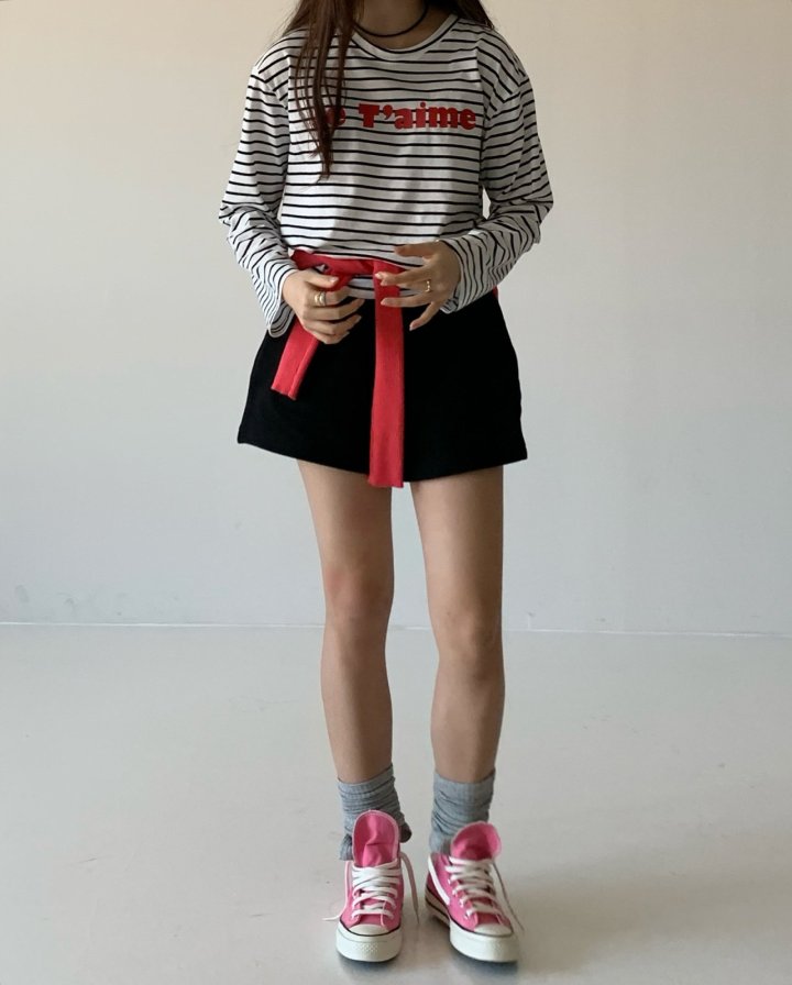 Via - Korean Women Fashion - #womensfashion - Je Taime Stripe Tee - 3