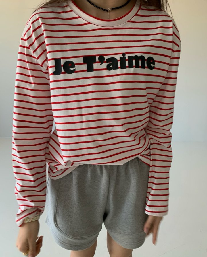 Via - Korean Women Fashion - #womensfashion - Je Taime Stripe Tee - 6