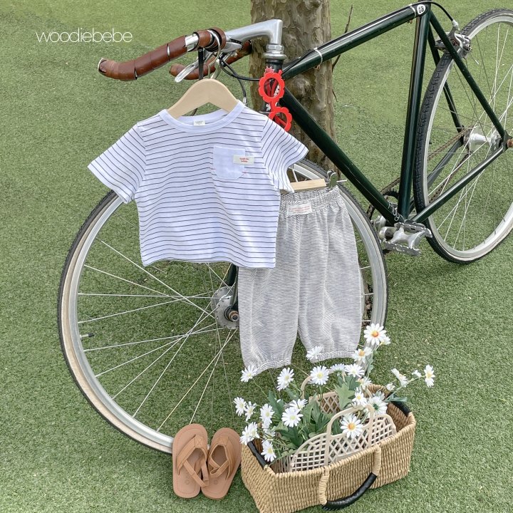 Woodie - Korean Baby Fashion - #smilingbaby - Stripe Pocket Tee - 4