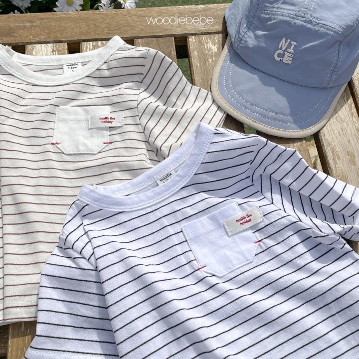 Woodie - Korean Baby Fashion - #babyfashion - Stripe Pocket Tee - 7
