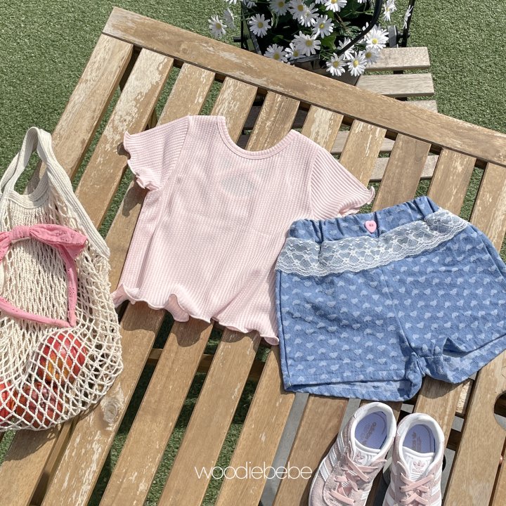 Woodie - Korean Baby Fashion - #babyfever - Heart Denim Pants - 6