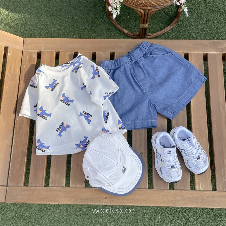 Woodie - Korean Baby Fashion - #babyfever - Border Denim Pants - 5