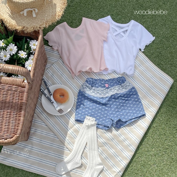 Woodie - Korean Baby Fashion - #babygirlfashion - Heart Denim Pants - 7
