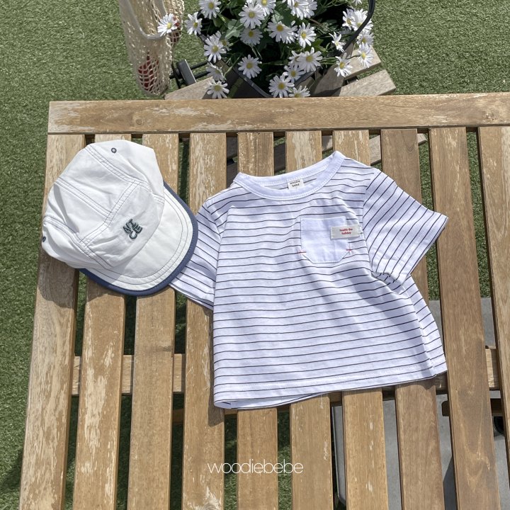 Woodie - Korean Baby Fashion - #babygirlfashion - Stripe Pocket Tee - 9