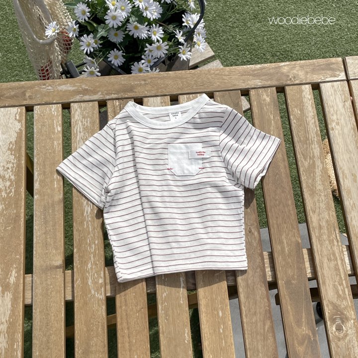Woodie - Korean Baby Fashion - #babylifestyle - Stripe Pocket Tee - 10