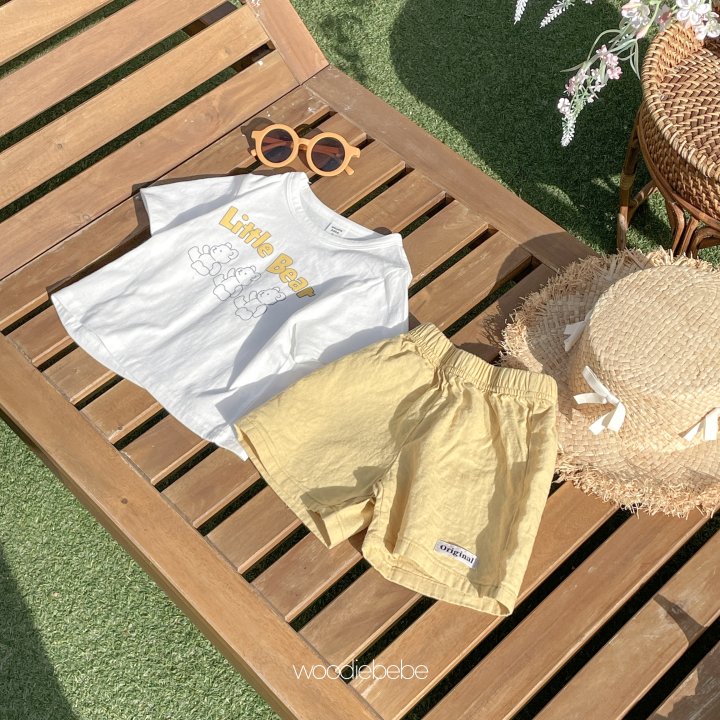 Woodie - Korean Baby Fashion - #babyootd - Linne Half Pants - 11