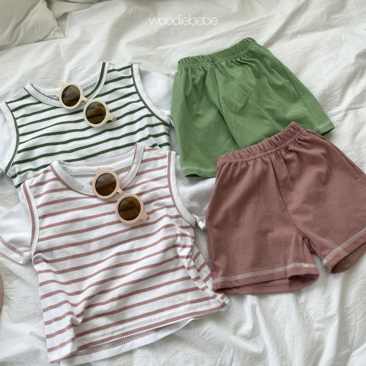 Woodie - Korean Baby Fashion - #babywear - Stripe Three Set - 3