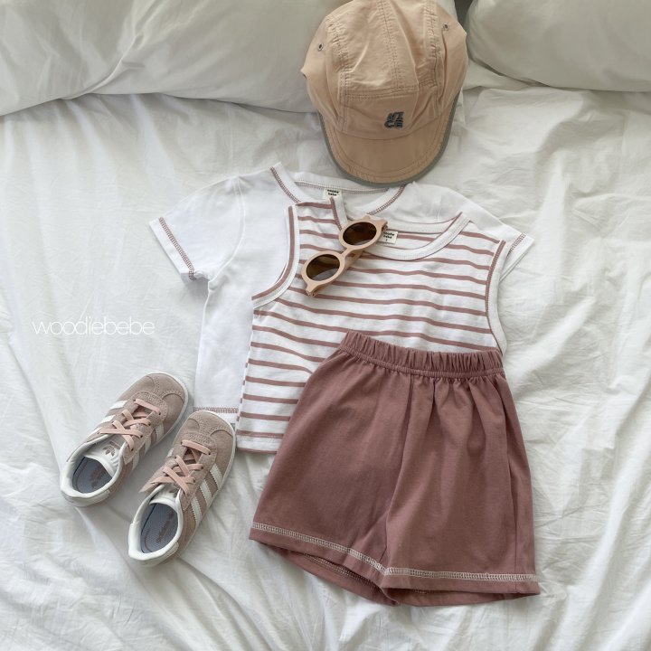 Woodie - Korean Baby Fashion - #babywear - Stripe Three Set - 4