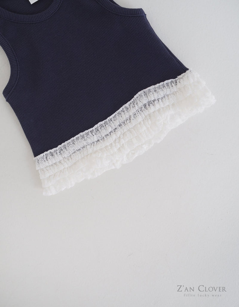 Zan Clover - Korean Children Fashion - #childofig - Cancan Lace Sleeveless - 11