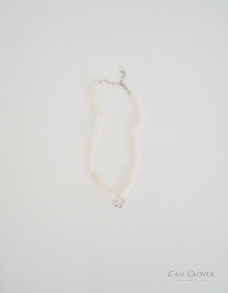 Zan Clover - Korean Children Fashion - #stylishchildhood - Knit Heart Necklace - 4