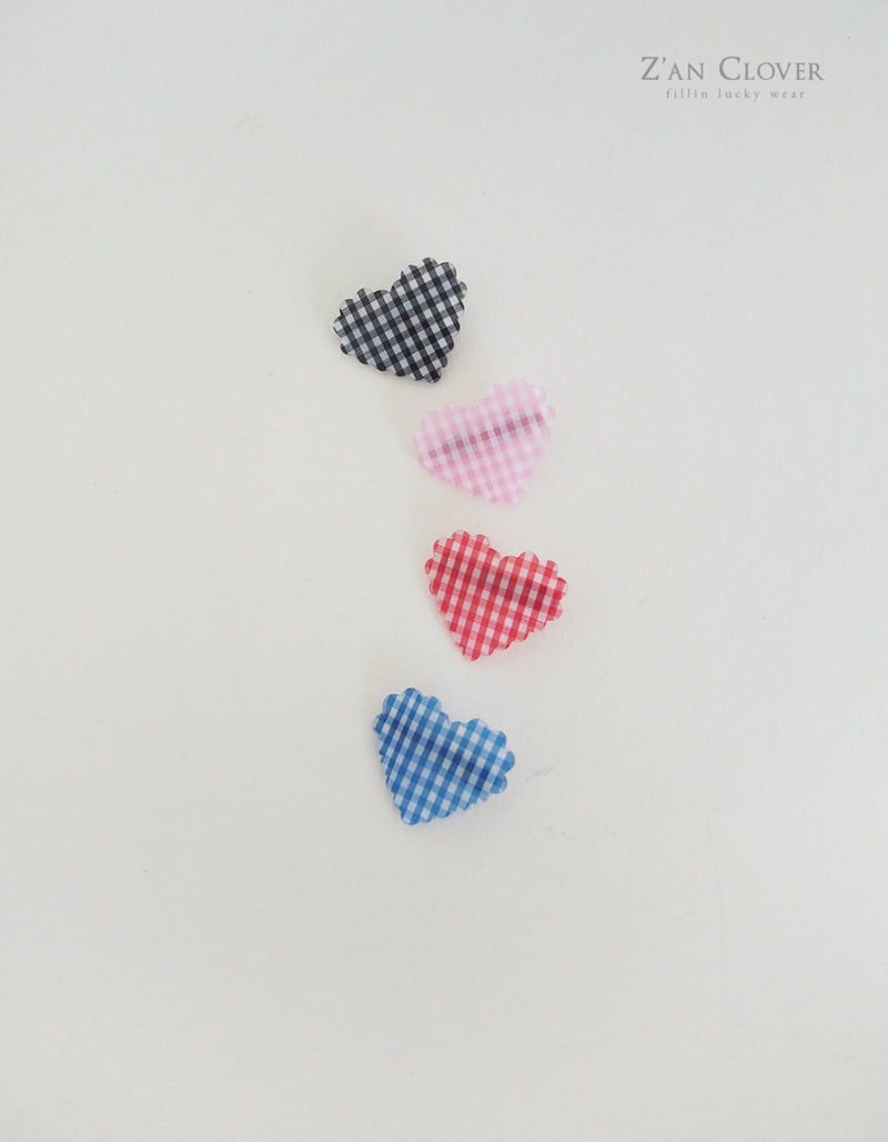 Zan Clover - Korean Children Fashion - #childofig - Check Heart Pin - 2