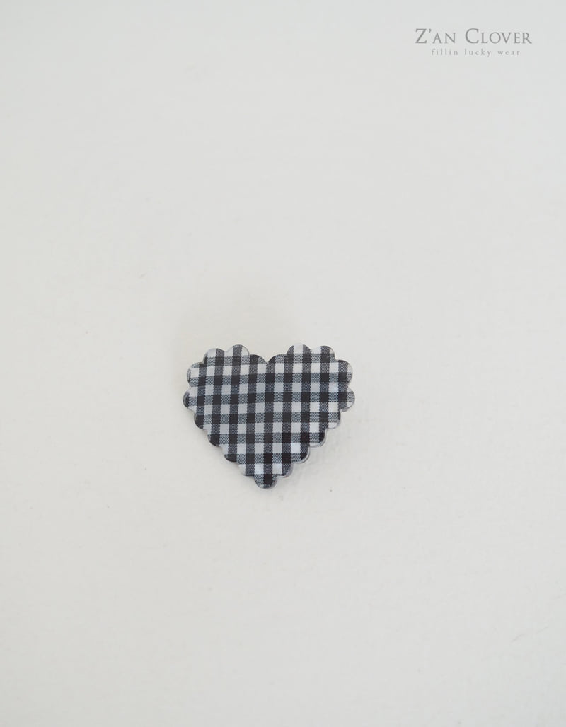 Zan Clover - Korean Children Fashion - #childofig - Check Heart Pin - 3