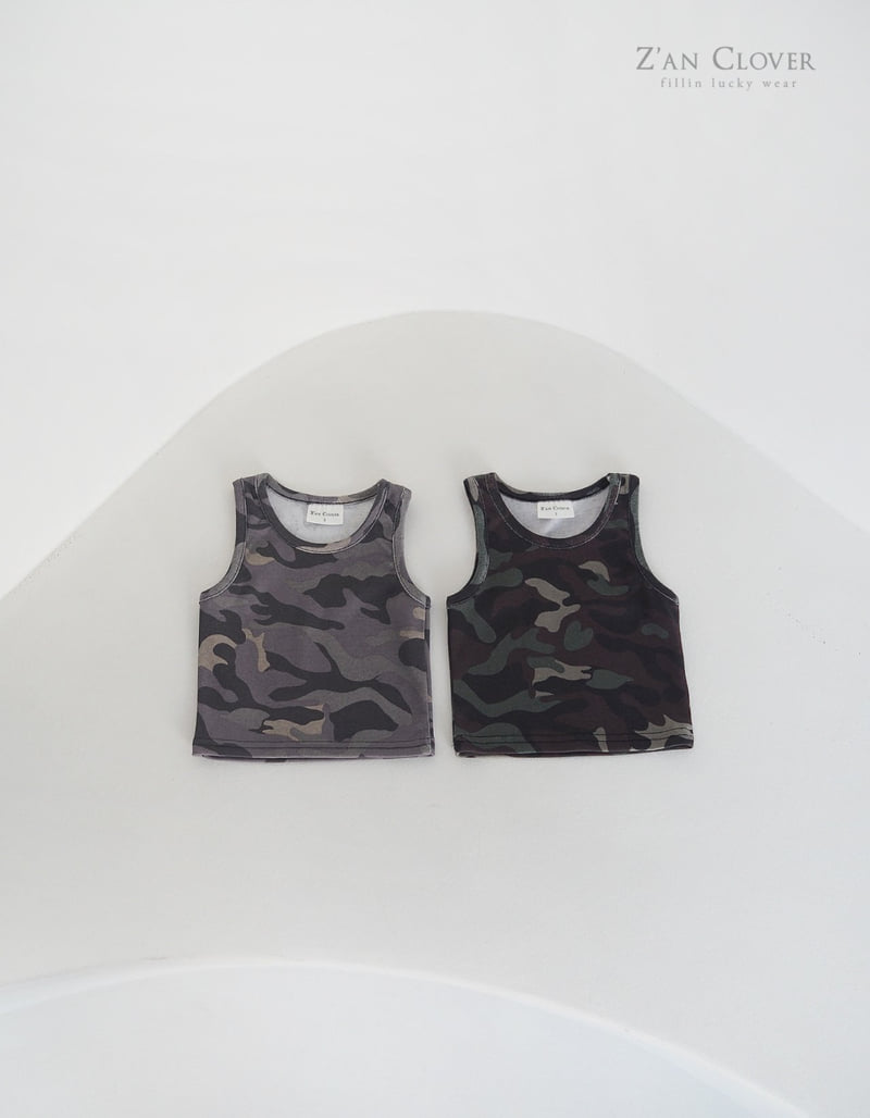 Zan Clover - Korean Children Fashion - #childrensboutique - Camo Sleeveless - 3