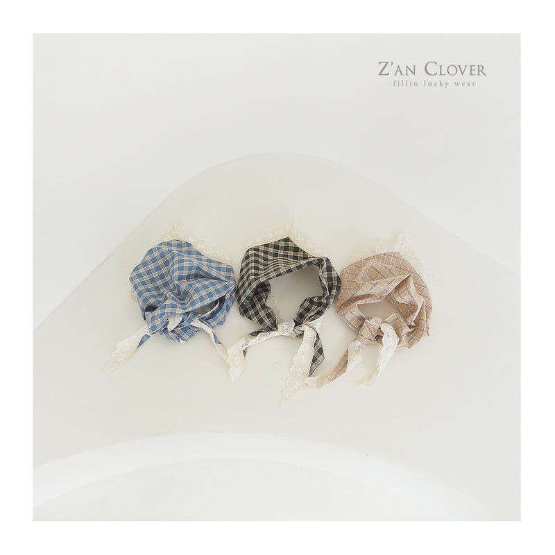 Zan Clover - Korean Children Fashion - #childrensboutique - Check Lace Kerchief
