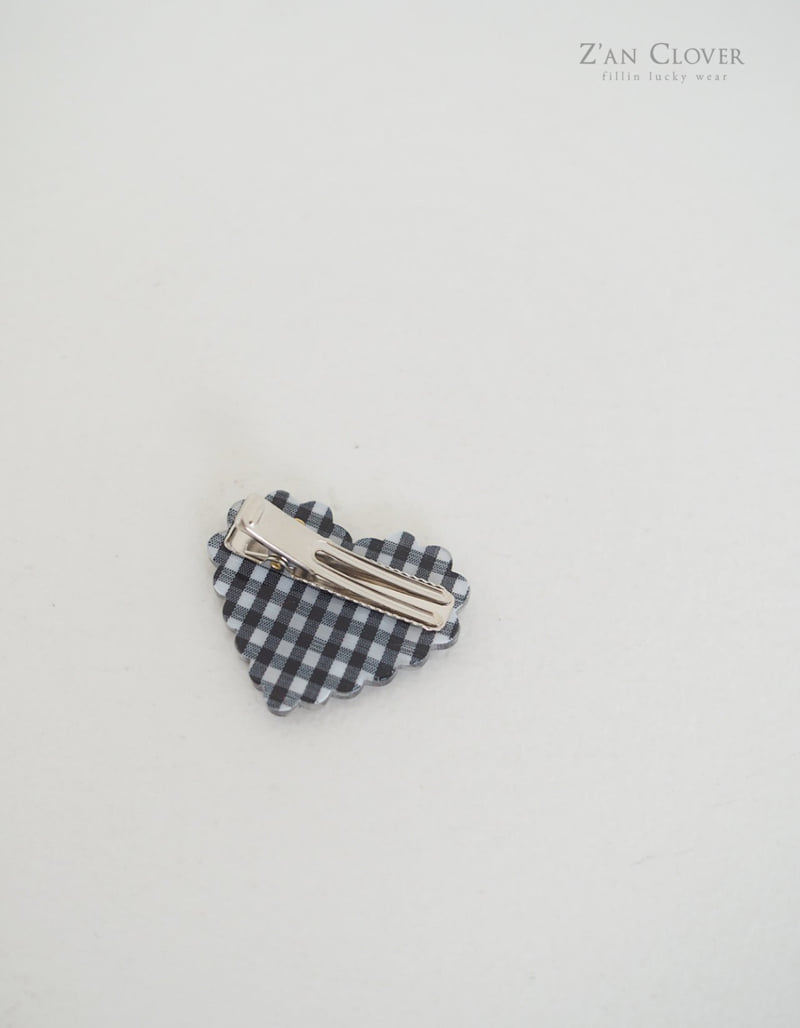 Zan Clover - Korean Children Fashion - #childofig - Check Heart Pin - 4