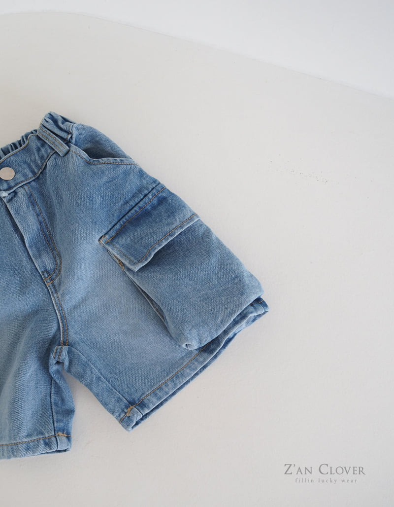 Zan Clover - Korean Children Fashion - #designkidswear - Denim Cargo Bermuda Pants - 5