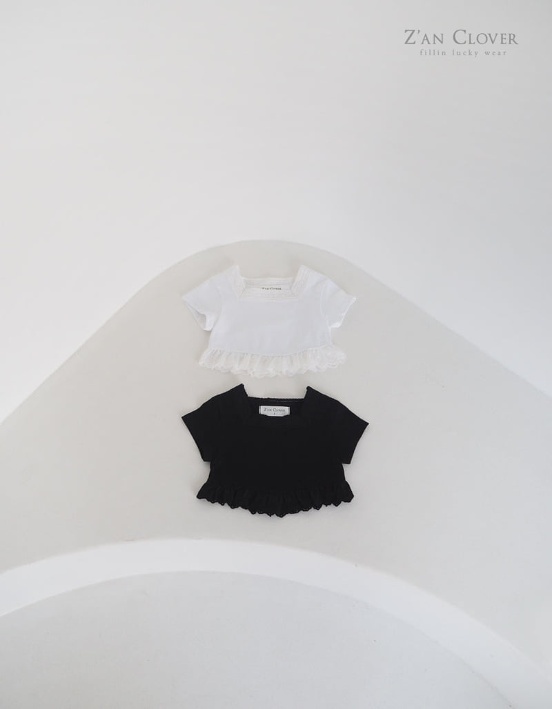 Zan Clover - Korean Children Fashion - #designkidswear - Square Frill Tee - 3