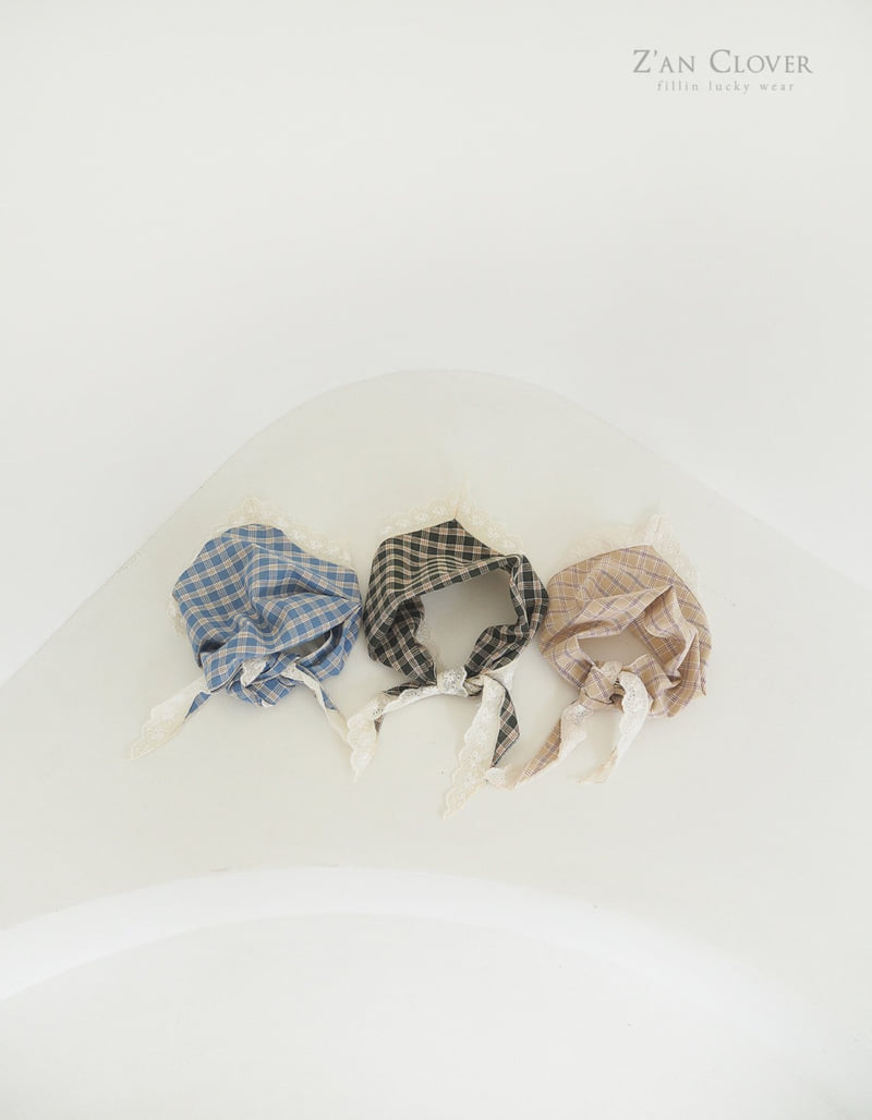 Zan Clover - Korean Children Fashion - #designkidswear - Check Lace Kerchief - 2
