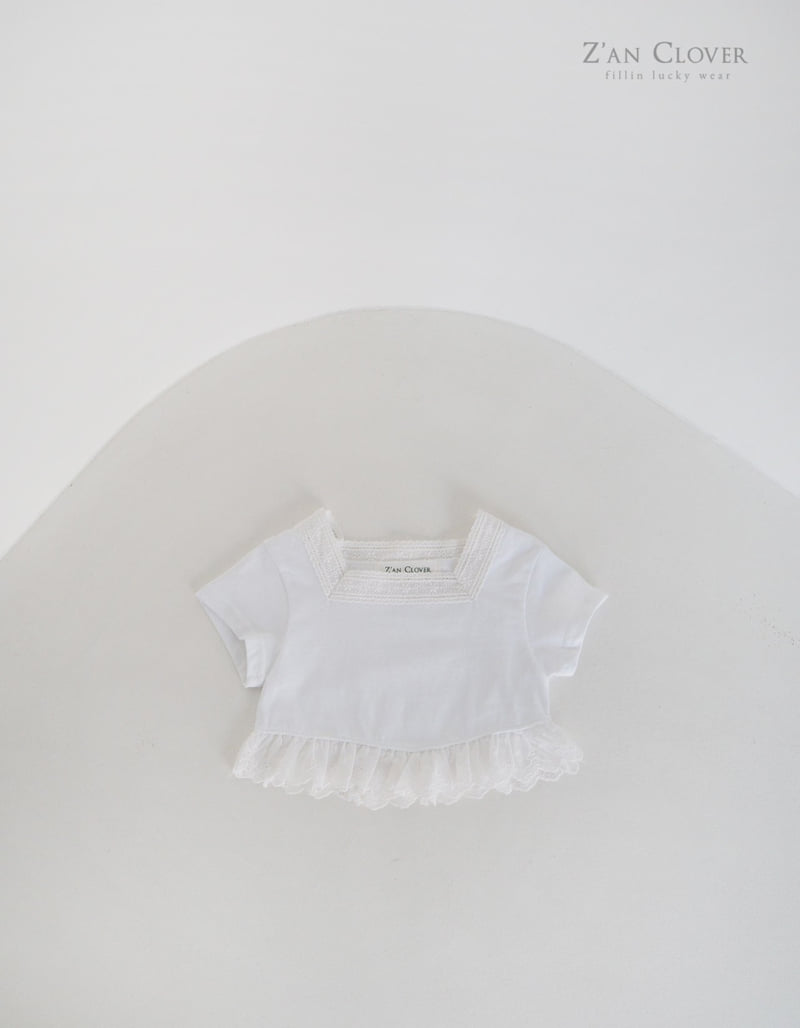 Zan Clover - Korean Children Fashion - #designkidswear - Square Frill Tee - 4
