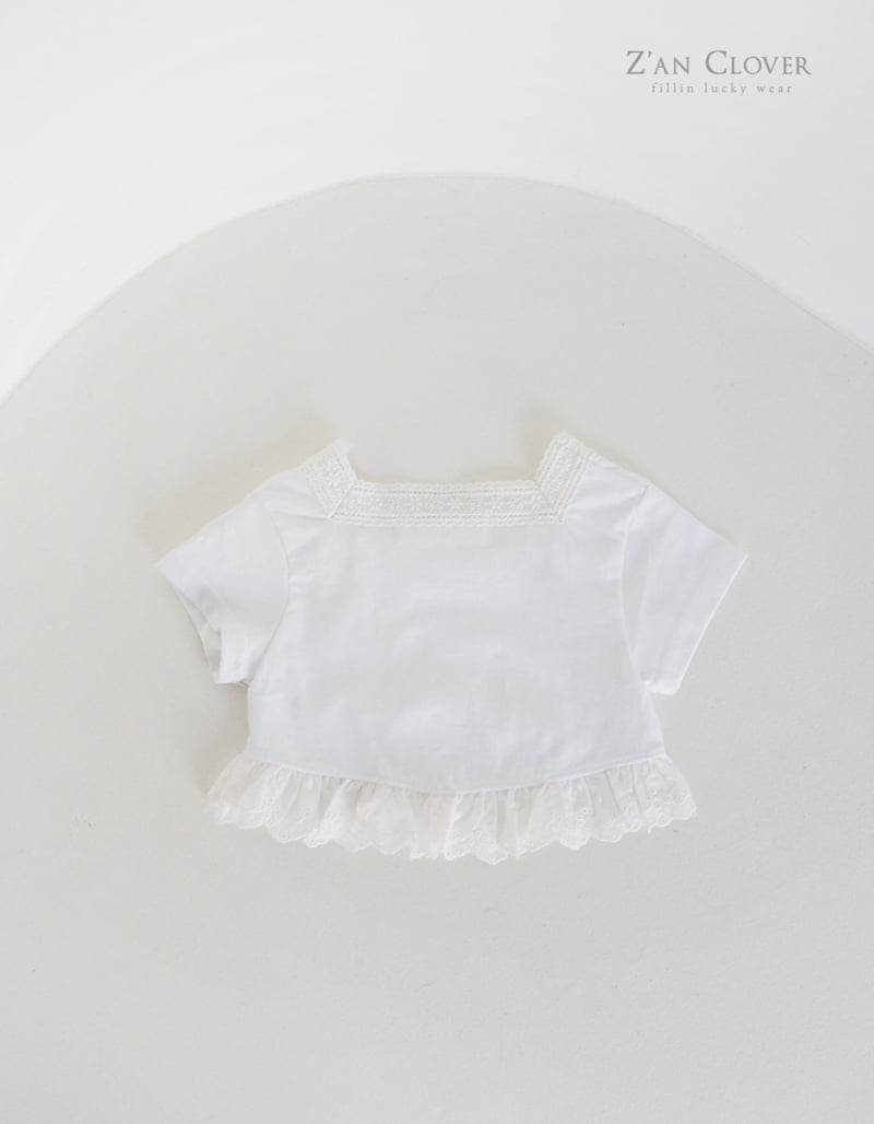 Zan Clover - Korean Children Fashion - #kidsshorts - Square Frill Tee - 6