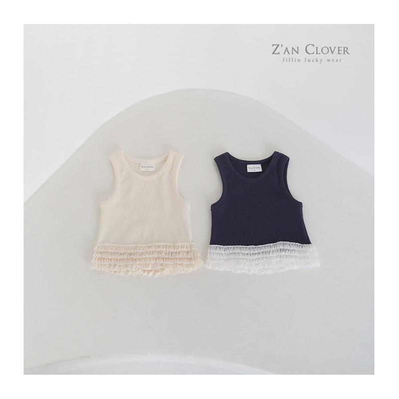 Zan Clover - Korean Children Fashion - #kidsstore - Cancan Lace Sleeveless