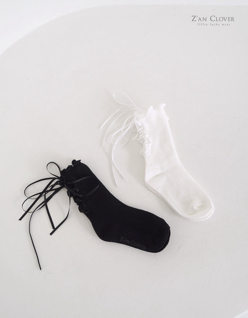 Zan Clover - Korean Children Fashion - #kidsstore - Eyelet Socks - 3