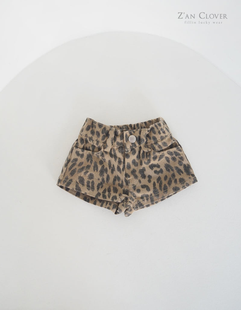 Zan Clover - Korean Children Fashion - #kidsshorts - Leopard Short Pants - 4