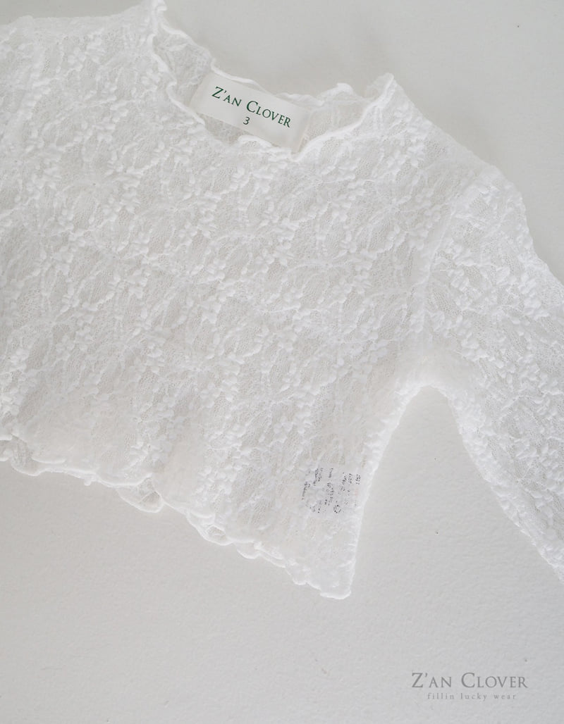 Zan Clover - Korean Children Fashion - #kidzfashiontrend - Wave Lace Tee - 6