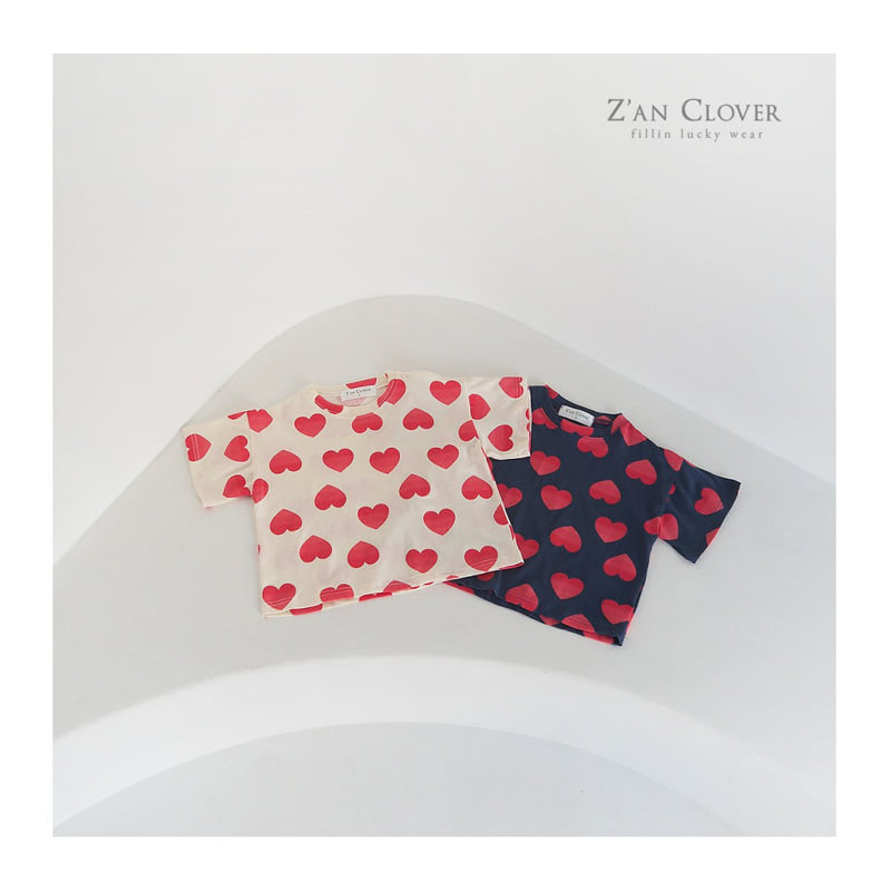 Zan Clover - Korean Children Fashion - #kidzfashiontrend - Gradient Heart Tee