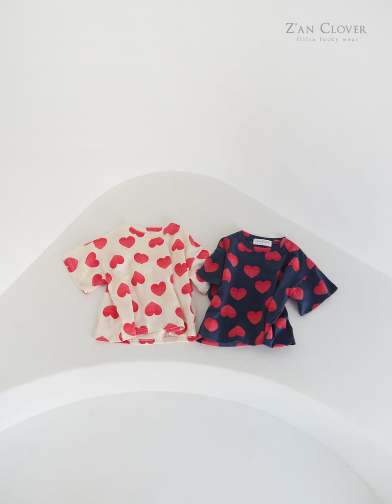 Zan Clover - Korean Children Fashion - #littlefashionista - Gradient Heart Tee - 4