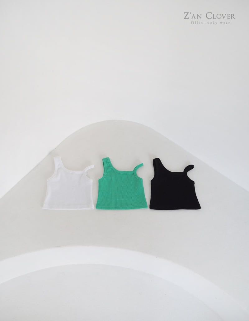 Zan Clover - Korean Children Fashion - #minifashionista - Unbal Rib Sleeveless - 3