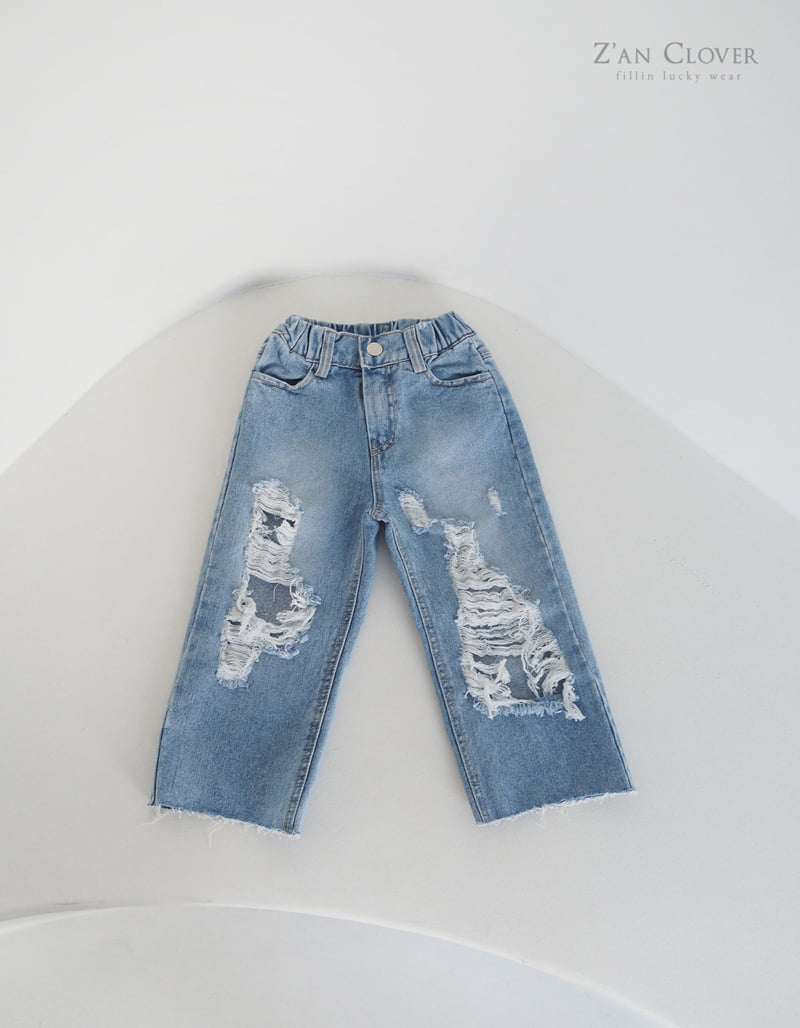 Zan Clover - Korean Children Fashion - #prettylittlegirls - Nerd Vintage Denim Pants - 3