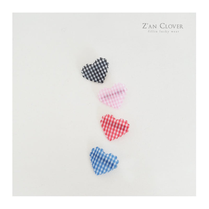 Zan Clover - Korean Children Fashion - #prettylittlegirls - Check Heart Pin