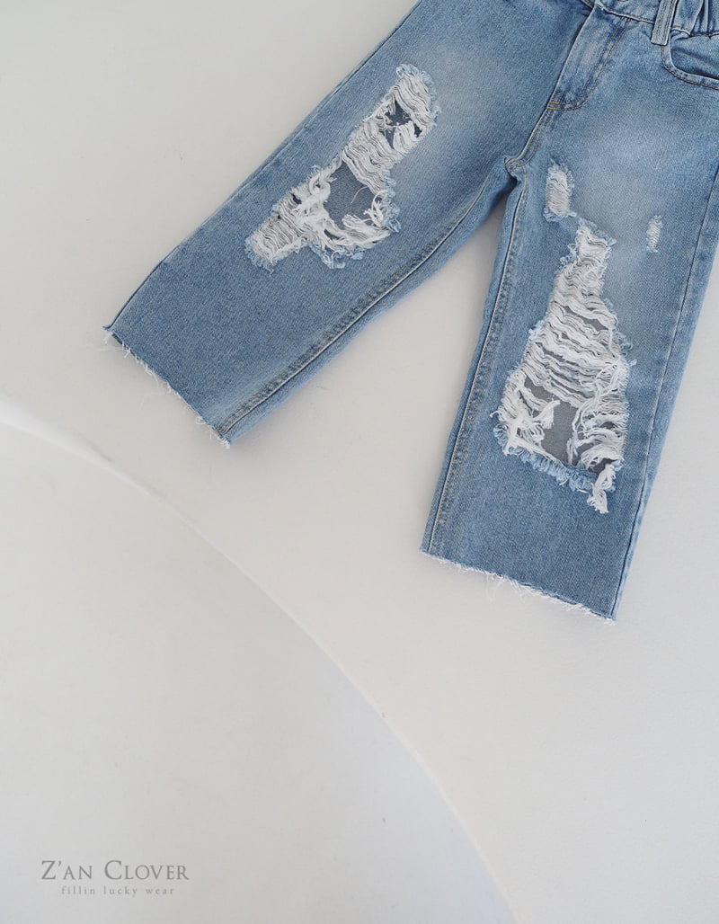 Zan Clover - Korean Children Fashion - #stylishchildhood - Nerd Vintage Denim Pants - 6
