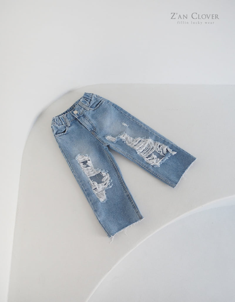 Zan Clover - Korean Children Fashion - #prettylittlegirls - Nerd Vintage Denim Pants - 4