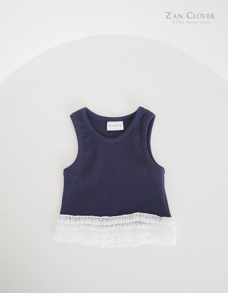 Zan Clover - Korean Children Fashion - #todddlerfashion - Cancan Lace Sleeveless - 8