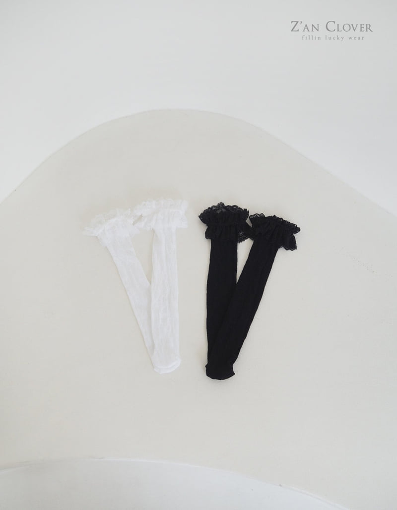Zan Clover - Korean Children Fashion - #todddlerfashion - Long Lace Socks - 2