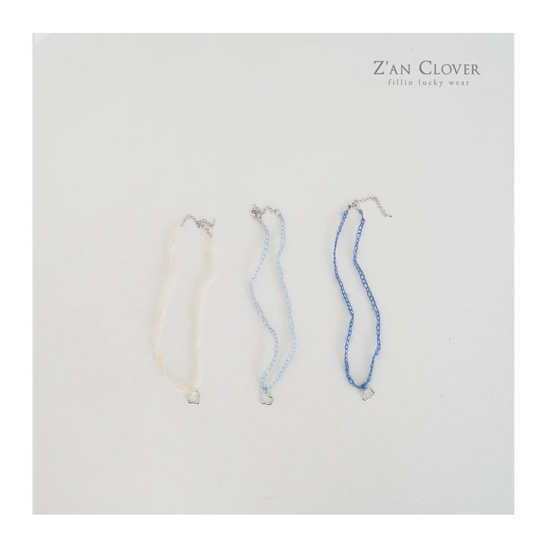 Zan Clover - Korean Children Fashion - #todddlerfashion - Knit Heart Necklace