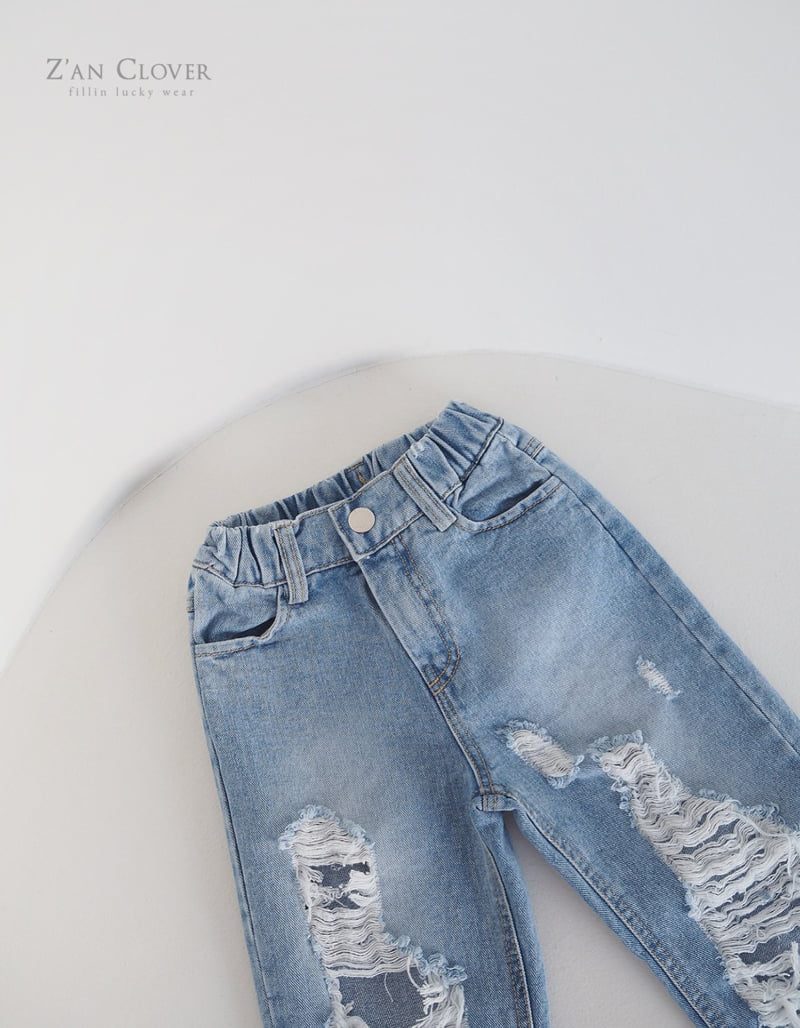 Zan Clover - Korean Children Fashion - #toddlerclothing - Nerd Vintage Denim Pants - 5