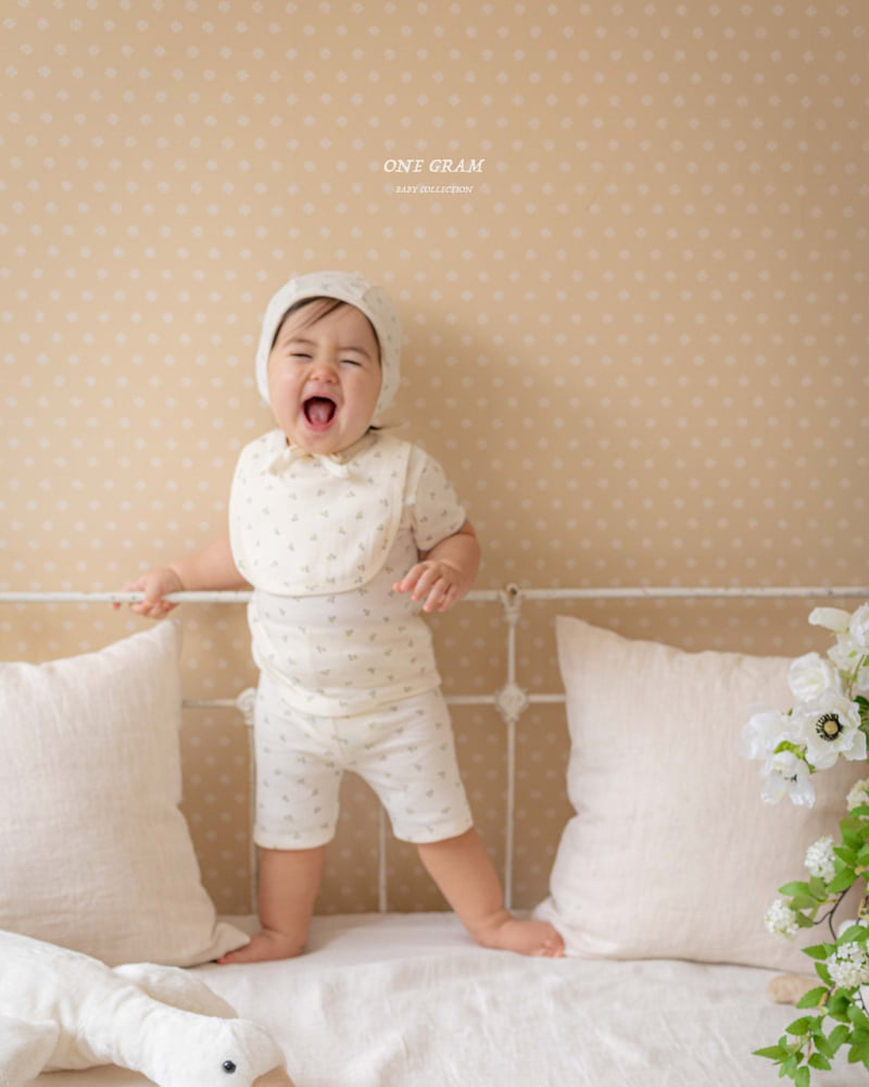 1 Gram - Korean Baby Fashion - #babyclothing - Cherry Bib