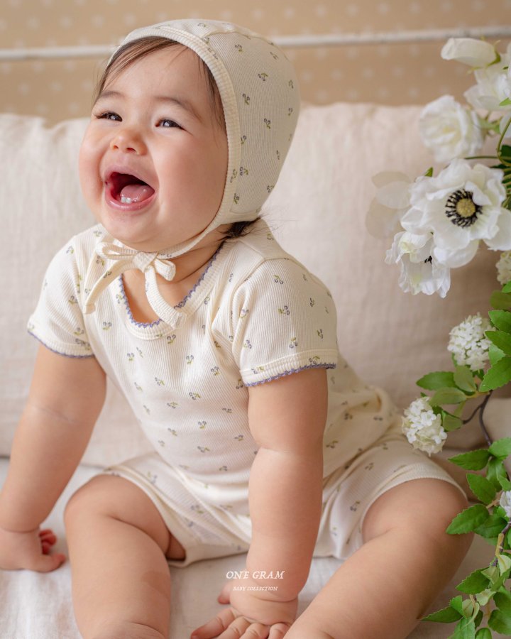 1 Gram - Korean Baby Fashion - #babyfashion - Cherry Top Bottom Set - 3