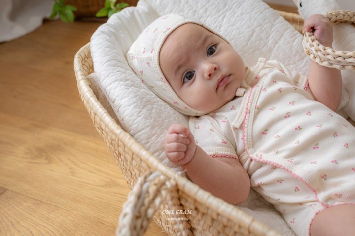 1 Gram - Korean Baby Fashion - #babyfever - Cherry Newborn Suit - 5