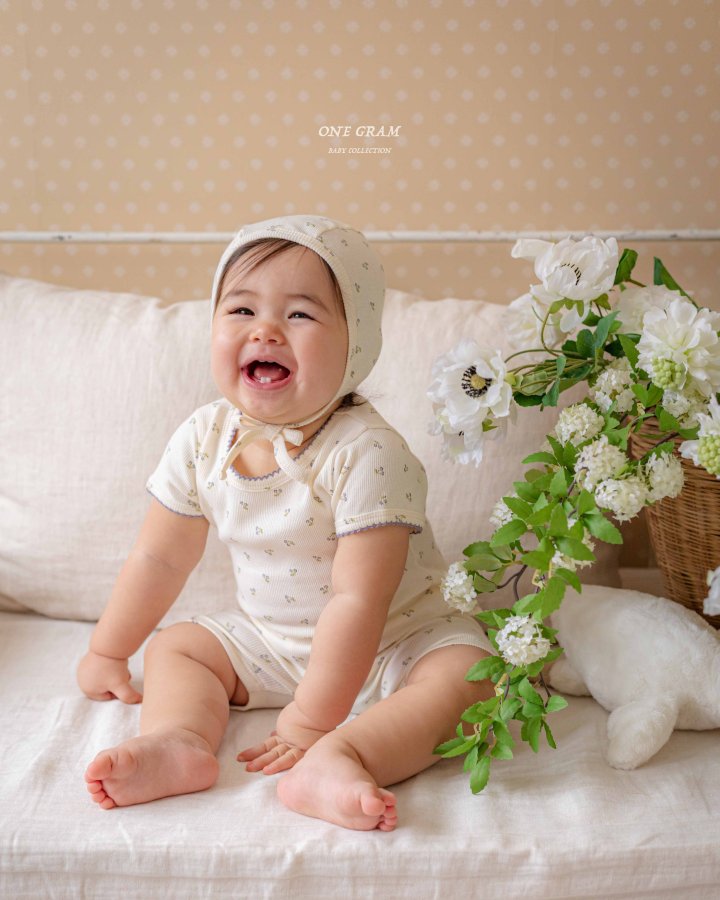 1 Gram - Korean Baby Fashion - #babyfashion - Cherry Top Bottom Set - 4