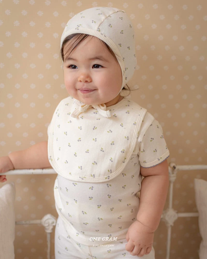 1 Gram - Korean Baby Fashion - #babyfever - Cherry Bib - 3