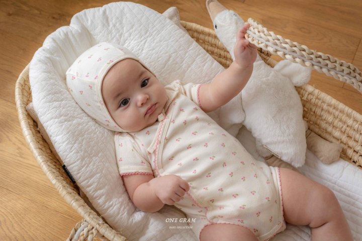 1 Gram - Korean Baby Fashion - #babylifestyle - Cherry Newborn Suit - 7
