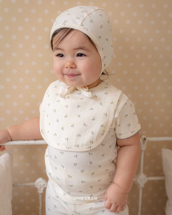 1 Gram - Korean Baby Fashion - #babylifestyle - Cherry Top Bottom Set - 6
