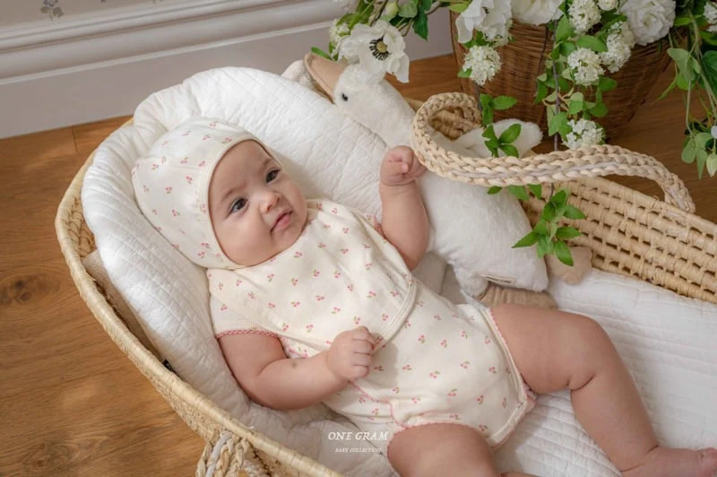 1 Gram - Korean Baby Fashion - #babylifestyle - Cherry Bib - 5