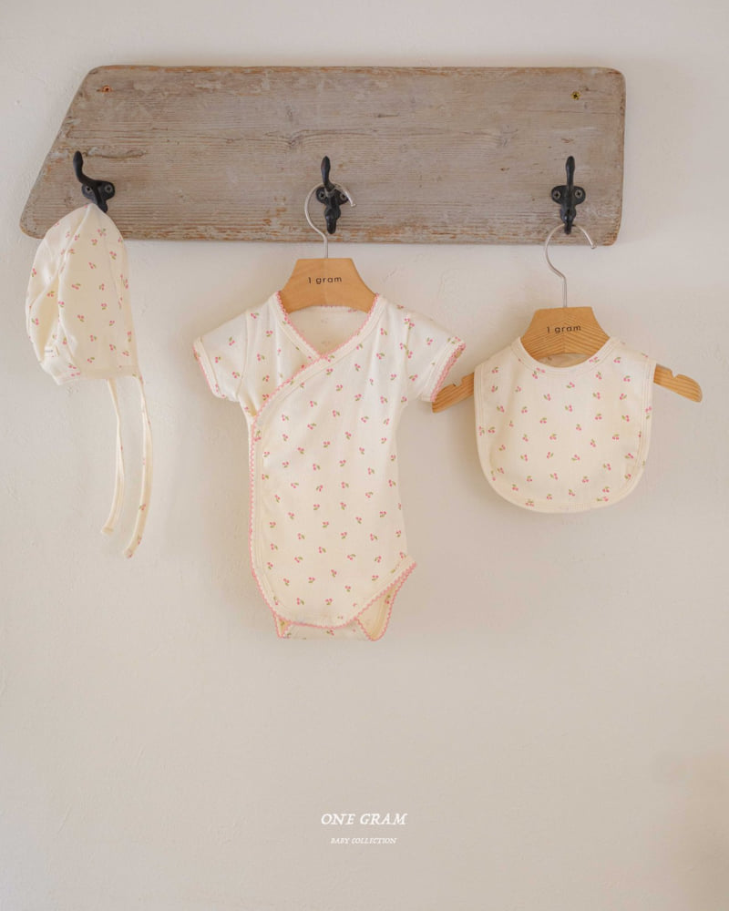 1 Gram - Korean Baby Fashion - #babyootd - Cherry Newborn Suit - 9
